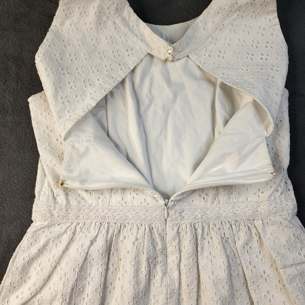 Vineyard Vines Womens White Eyelet Lace Sleeveless Dress Size 10 Feminine Preppy - Picture 15 of 16